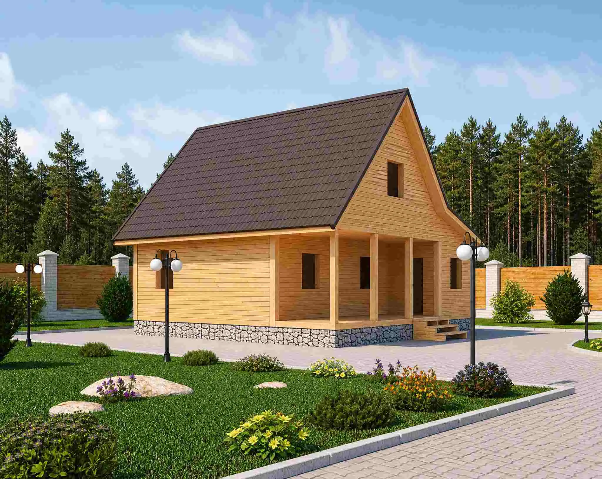 Каркасный дом без внутренней отделки 8х8